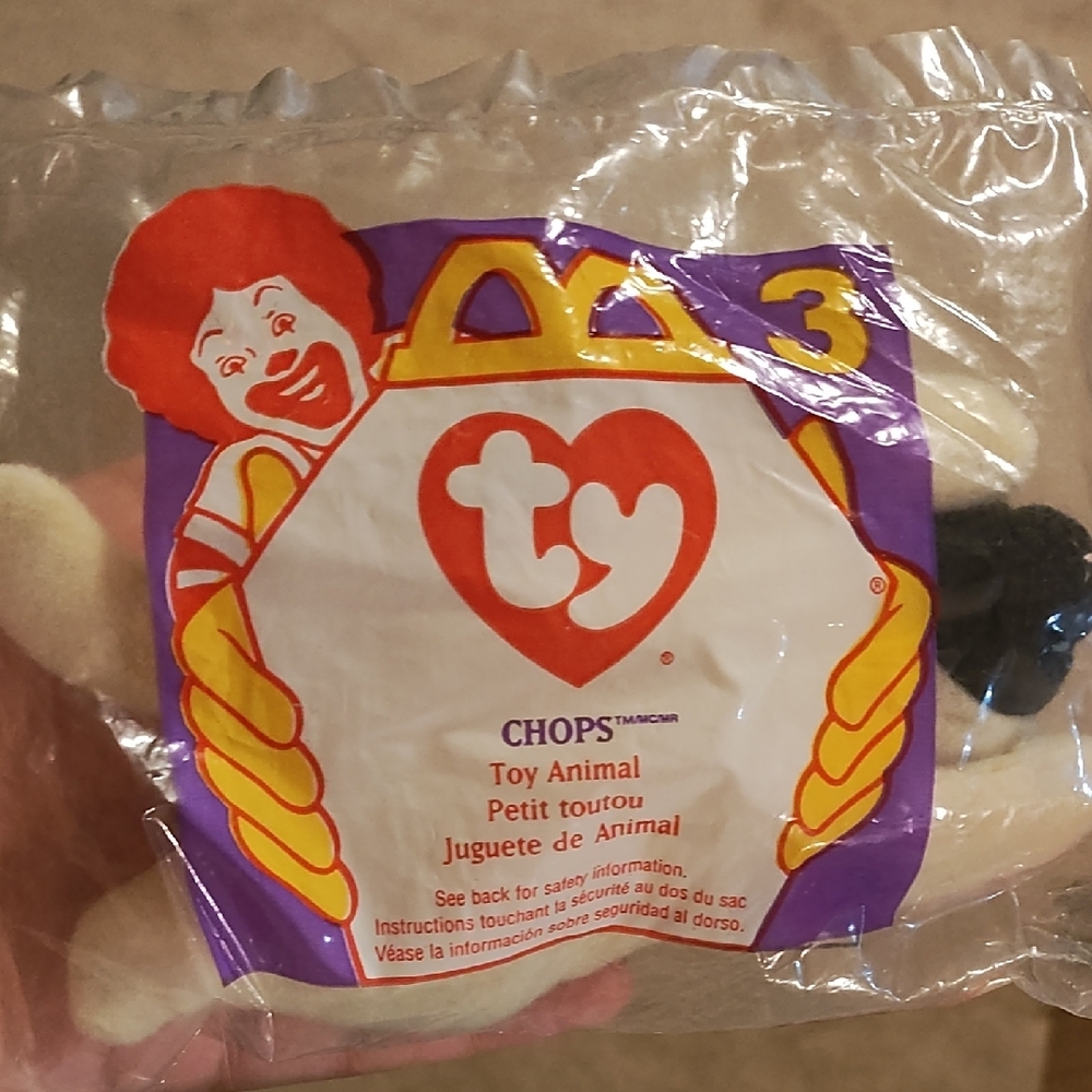 Ty Cream and Black Stuffed Animal